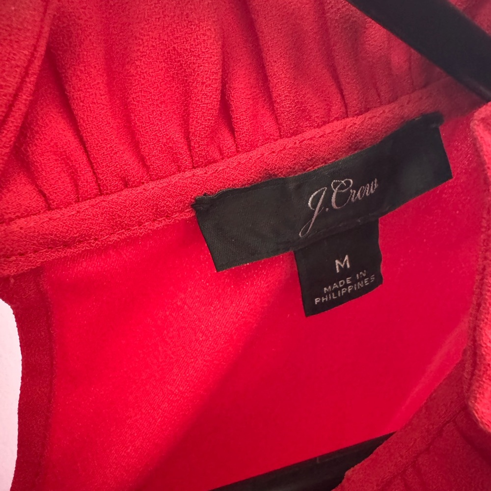 J CREW Red Sleeveless Ruffle Neck Top - Picture 4 of 6
